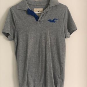 Men’s  Gray and blue Hollister Polo Size S